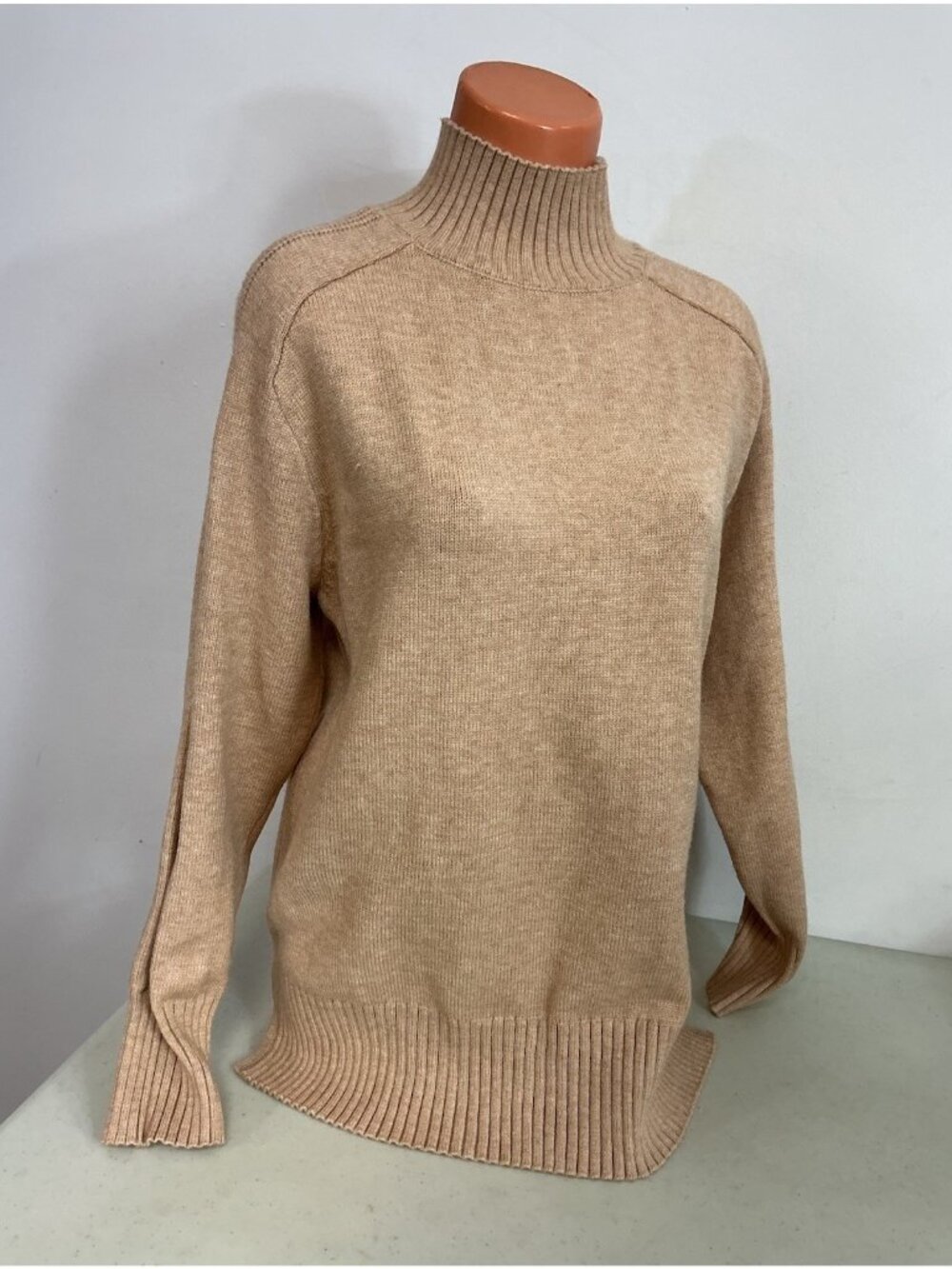 Tahari Camel Turtleneck Sweater Womens Large New